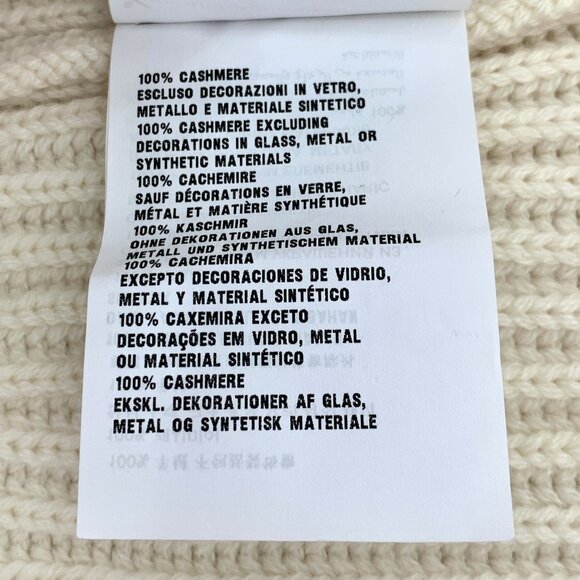 Miu Miu Womens Beige Pearl & Crystal Embellished Button-Up Cardigan Sweater Ribb - Picture 7 of 7